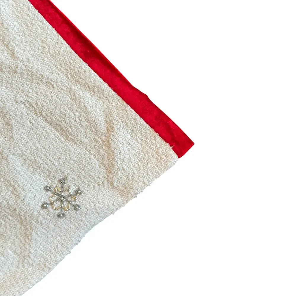 Christian Siriano Christmas Tree & Snowflake Table Runner 14x60 Embroidered New